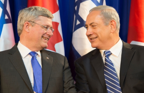 Stephen Harper and Benjamin Netanyahu
