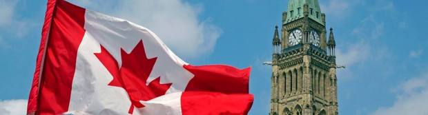 canadian flag and parl